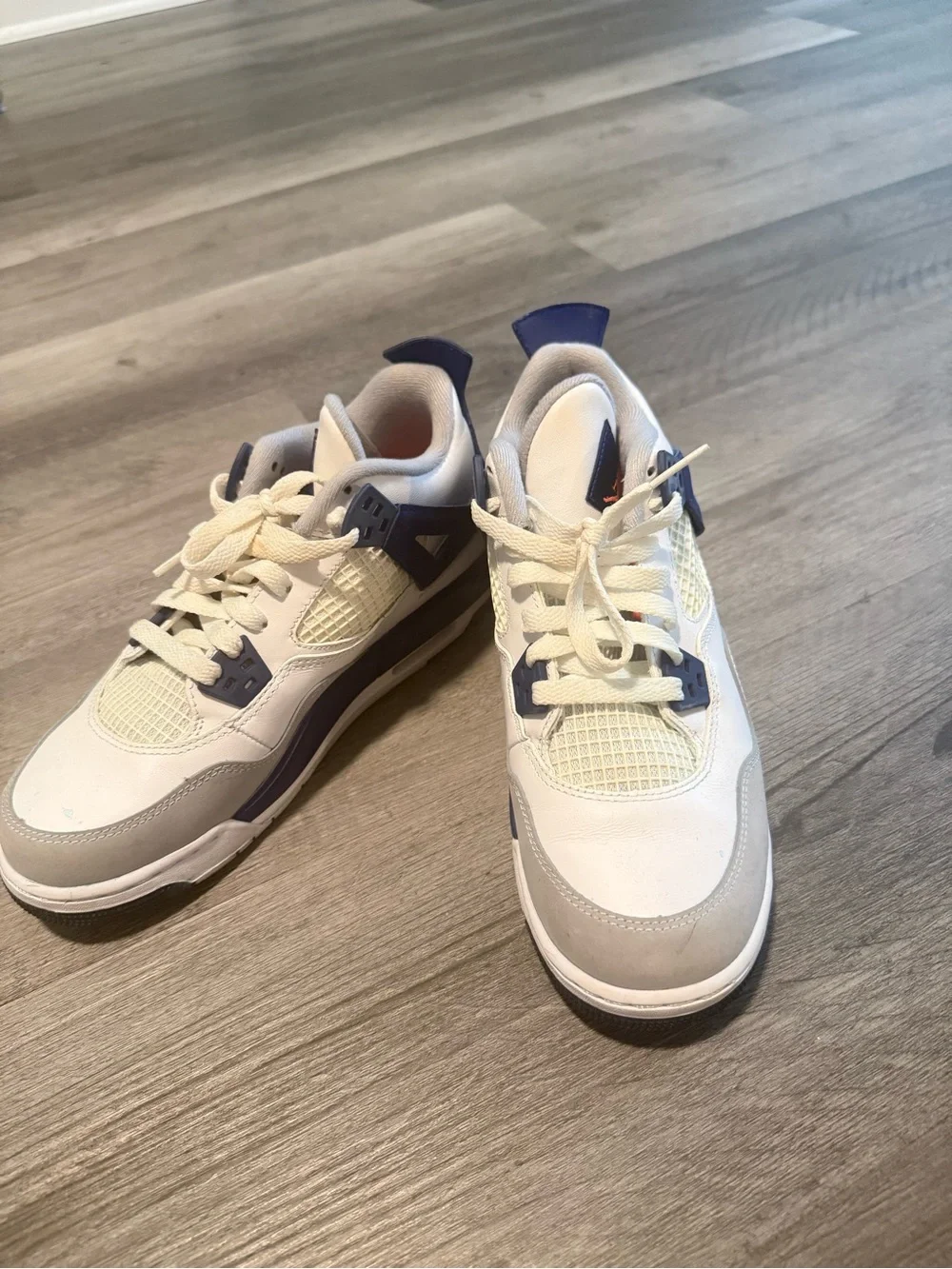 Jordan Kids White and Blue Retro Style Sneakers